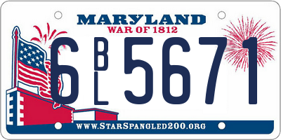 MD license plate 6BL5671