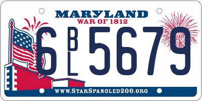 MD license plate 6BL5679