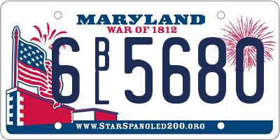MD license plate 6BL5680