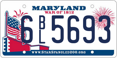 MD license plate 6BL5693