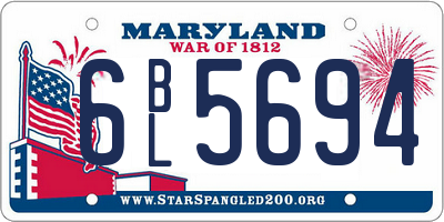 MD license plate 6BL5694