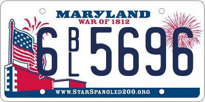 MD license plate 6BL5696