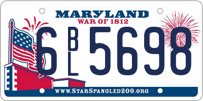 MD license plate 6BL5698