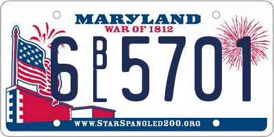 MD license plate 6BL5701