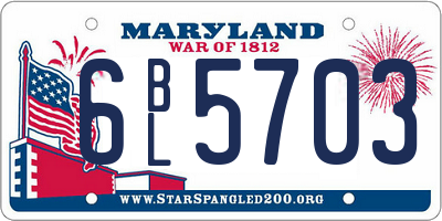 MD license plate 6BL5703