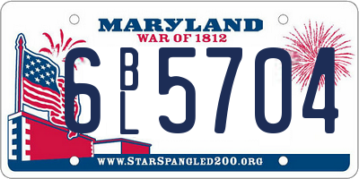 MD license plate 6BL5704