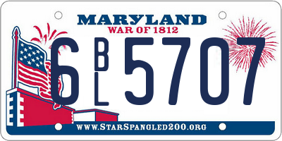 MD license plate 6BL5707