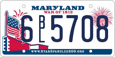 MD license plate 6BL5708