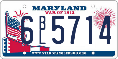 MD license plate 6BL5714