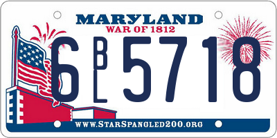 MD license plate 6BL5718