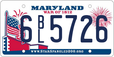 MD license plate 6BL5726