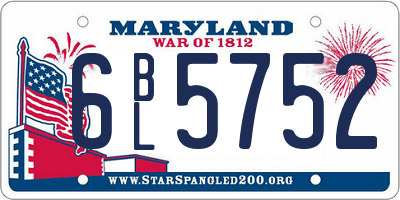 MD license plate 6BL5752