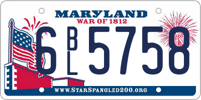 MD license plate 6BL5758