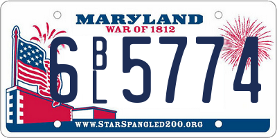 MD license plate 6BL5774