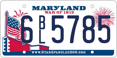 MD license plate 6BL5785