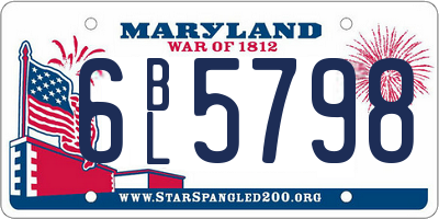MD license plate 6BL5798