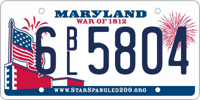 MD license plate 6BL5804