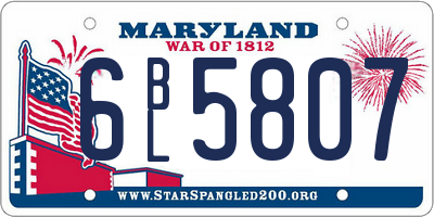 MD license plate 6BL5807