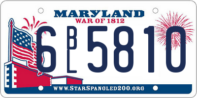 MD license plate 6BL5810