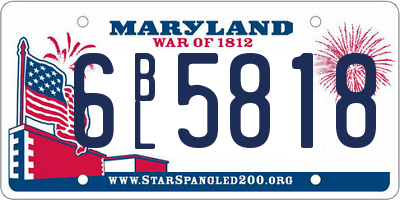MD license plate 6BL5818