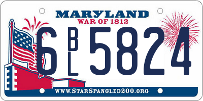 MD license plate 6BL5824