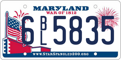 MD license plate 6BL5835