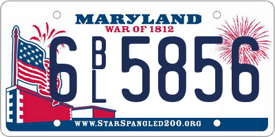 MD license plate 6BL5856