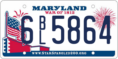 MD license plate 6BL5864