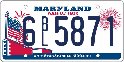 MD license plate 6BL5871