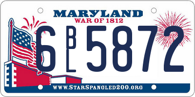 MD license plate 6BL5872