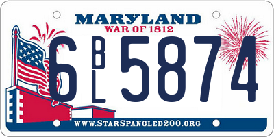 MD license plate 6BL5874