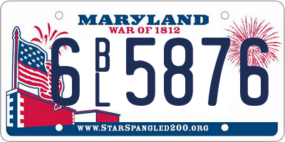 MD license plate 6BL5876