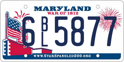 MD license plate 6BL5877