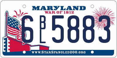 MD license plate 6BL5883