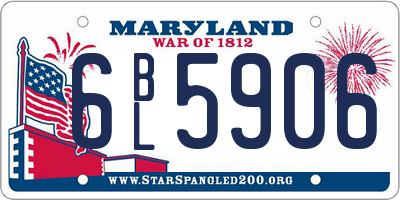MD license plate 6BL5906