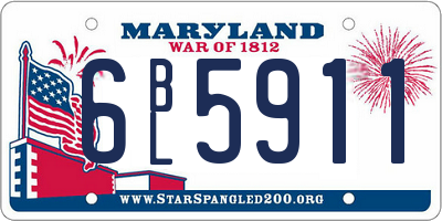 MD license plate 6BL5911