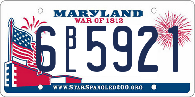 MD license plate 6BL5921