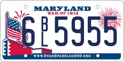 MD license plate 6BL5955