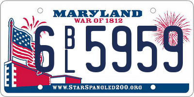 MD license plate 6BL5959