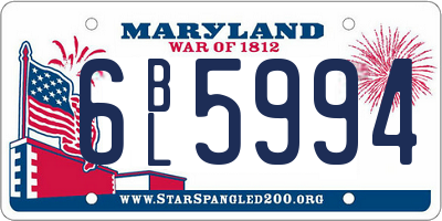MD license plate 6BL5994