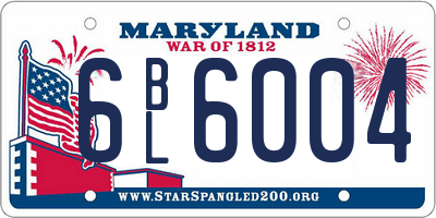 MD license plate 6BL6004