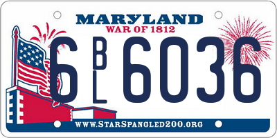 MD license plate 6BL6036