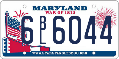 MD license plate 6BL6044