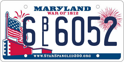 MD license plate 6BL6052