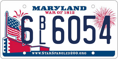 MD license plate 6BL6054