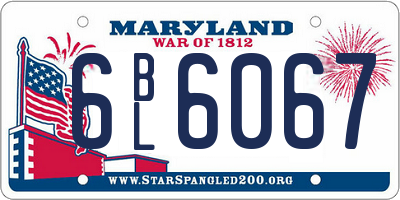 MD license plate 6BL6067