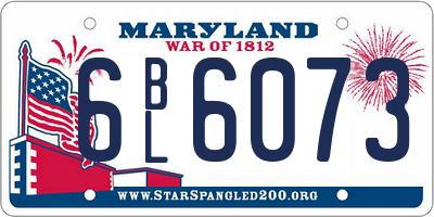 MD license plate 6BL6073