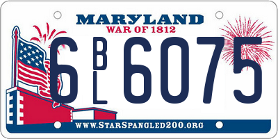 MD license plate 6BL6075