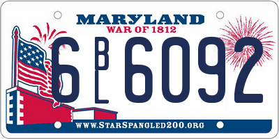 MD license plate 6BL6092