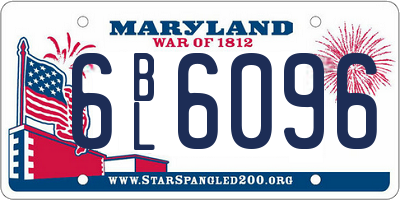 MD license plate 6BL6096